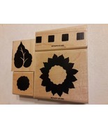 Stampin Up Sunflowers 1996 Vintage Retired Rubber Stamp Set of 4 - £11.86 GBP