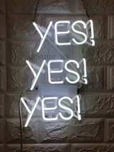 New Yes Yes Yes Bulb Gift Lamp Room Decor Love Acrylic Light Neon Sign 14&quot;x10&quot; - £67.13 GBP