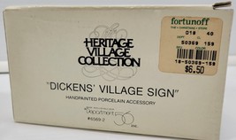 *R) Department 56 Heritage Village Collection &quot;Dickens&#39; Village Sign&quot; Ch... - £7.74 GBP