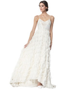 NWT Alice+Olivia White Crystal &amp; Faux Feather Ball, Prom or Wedding Gown... - £437.62 GBP