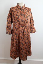 Eva Franco 8 Multicolor Geometric Art Deco Pattern Silky Poly Shirt Dres... - $34.20