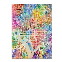 Washington DC Street Map by Michael Tompsett, 18x24-Inch Canvas Wall Art - $76.99