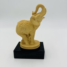 Alabaster Elephant Figurine Marble Base Italy A. Giannelli Home Deco Han... - $22.50