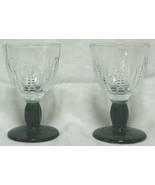 2 Vintage Avon Beaded Cordials Footed Glass 4&quot; Goblet Green Stem 4 oz Ex... - £13.22 GBP