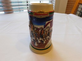 1998 Grant&#39;s Farm Holiday Budweiser Christmas Beer Stein Clydesdale CS343 - £16.44 GBP