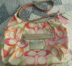 Coach Poppy Shoulder Handbag Multi-color Signature Embroidery - £119.71 GBP