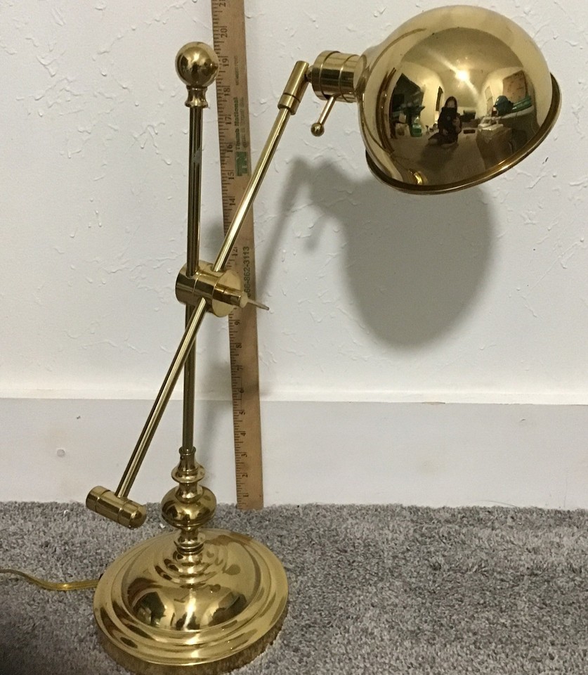 Vintage  Brass Lamp  Adjustable long Arm  Brass Piano Lamp Approx 20” Long Item image 3