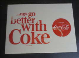 Things go better with Coke Plastic Sign Fits into Menu Board 16.75 x 12.25 - £1.18 GBP