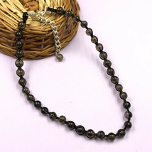 Natural Smokey Quartz 8x8 mm Beads Adjustable Thread Necklace ATN-28 - £12.56 GBP