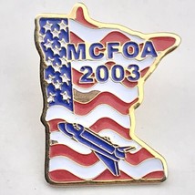 MCFOA 2003 Space Shuttle USA State Shape Gold Tone Enamel Pin Button Pinback - £10.32 GBP
