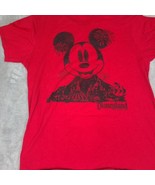 Disneyland Resort Mickey Mouse Red Graphic Casual Shirt Size Large Women&#39;s - £9.92 GBP