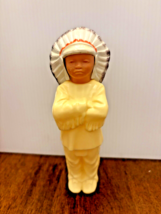 Vintage 1950s Blow Mold Indian Native American Hard Plastic Chief 5.5 Inch Tall - £9.57 GBP