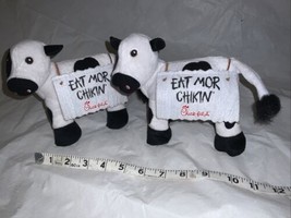 Two Chick Fil A Small 2017 Plush Stuffed Cow Eat Mor Chik&#39;n More Chicken 6” - $19.79