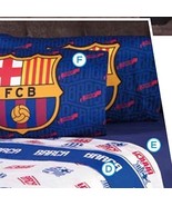 BARCELONA FOOTBALL CLUB ORIGINAL LICENSED SHEET SET 4 PCS QUEEN  SIZE - £61.65 GBP