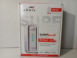 ARRIS SB6183 686 Mbps Cable Modem, White - 59243200300 with cables - £7.75 GBP