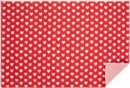 Kitchen Microfiber Drying Mat (14&quot;x21&quot;) Valentine&#39;s Day Pink &amp; White Hearts, Mi - £13.01 GBP