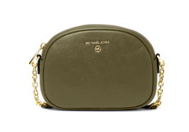 New Michael Kors Jet Set Charm Small Oval Camera Crossbody Leather Olive Dustbag - £76.10 GBP