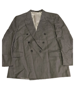 Oscar de la Renta Mens Blazer Gray Double Breasted Button Sleeve Pockets - $27.92 CAD