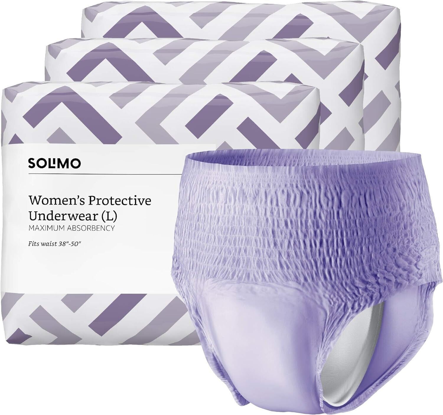 Primary image for Solimo Incontinence & Postpartum Underwear for Women,   Large 54Count 3PK of 18