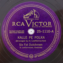 Six Fat Dutchmen - Kalle Pe Polka / Suitor&#39;s Waltz 10&quot; 78 rpm Record RCA 25-1110 - $14.26