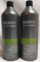 Redken Men Go Clean Shampoo &amp; Finish Up Conditioner Set 33.8 Oz. Each - £171.81 GBP