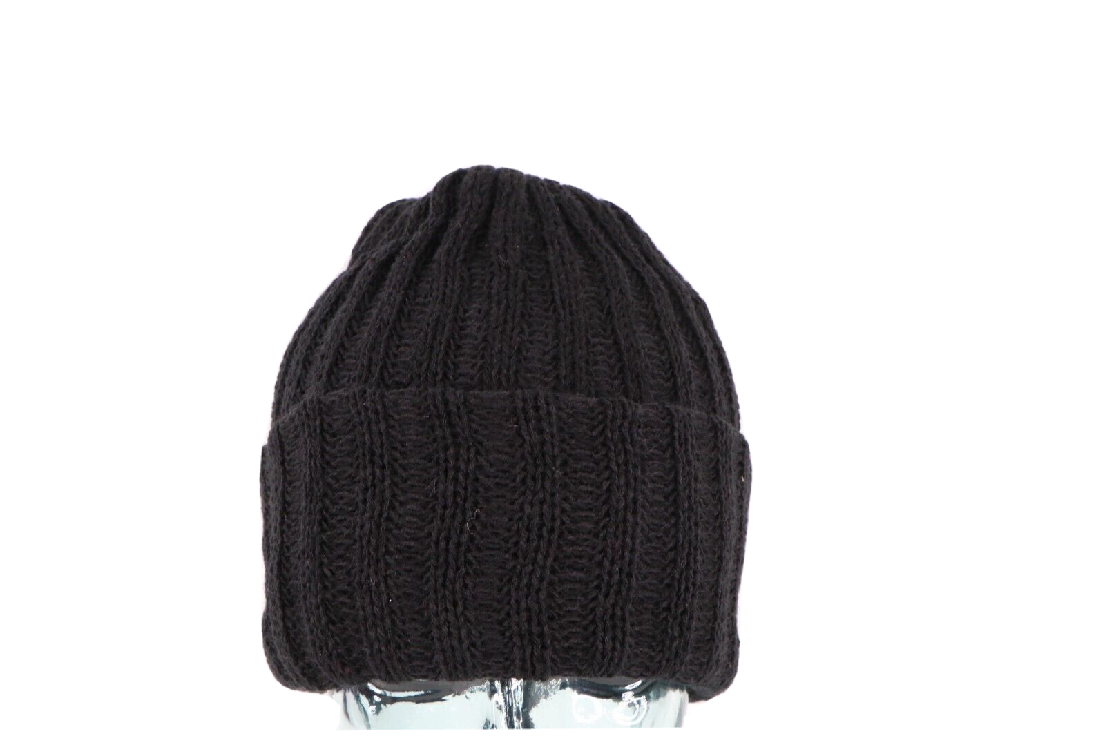 Primary image for NOS Vtg 90s Streetwear Blank Chunky Double Faced Ribbed Knit Beanie Hat Black