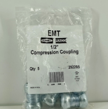 Raco 2922B5 Coupling Compression 1/2&quot; Trade Size EMT Steel Uninsulated (... - £6.91 GBP