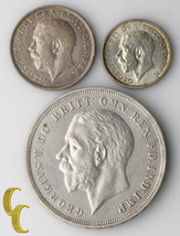 Great Britain George V Coins Lot (XF-AU) 1918 Shilling 1926 Sixpence 193... - $169.40 CAD