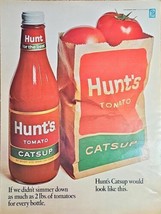 1968 Vintage Print Ad-HUNT&#39;S TOMATO CATSUP-2lbs of tomatoes-for the best... - $209.32 MXN