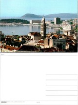 Croatia Dalmatia Split City Adriatic Sea Port Church Tower Vintage Postcard - £7.36 GBP