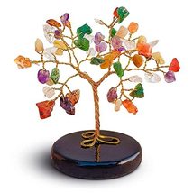 Seven Chakra Bonsai Tree for Car Dashboard Figurines Accessories Made of Gemston - £19.95 GBP