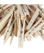 72 Wood CLOTHESPINS clamp &amp; Spring Style natural Wooden laundry Clothes ... - $306.16 MXN
