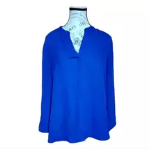 Daniel Rainn Blue Long Sleeve Blouse, Large See Measurements no Tag - $9.00