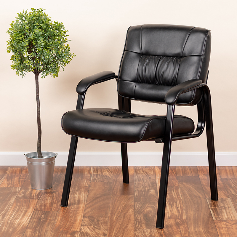 Black Leather Side Chair BT-1404-GG
