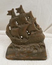 Vintage Brass Nautical Sailing Ship # 2 Bookend Door Stop Paperweight - $12.73