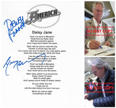 Dewey Bunnell &amp; Gerry Beckley signed America &quot;Daisy Jane&quot; Lyrics sheet COA Proof - £194.75 GBP
