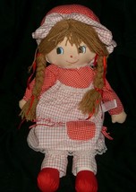 18&quot; VINTAGE FAIRVIEW GIRL DOLL STUFFED ANIMAL PLUSH RED DRESS TOY OLD BI... - £18.98 GBP