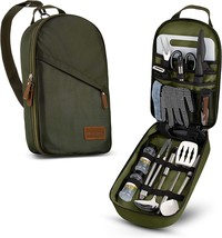 Camping Hiking Travel Cookware Kit Water Resistant Case (Green 13 Pc\. Set) Camp - £50.55 GBP