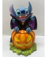 STITCH Halloween Vampire on Pumpkin Cookie Jar Disney 2006 Rare LE NIB - $8,328.19 MXN