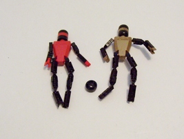 2 Knex Robot Man Figures People Knexmen Red Gold Replacement Parts - $0.00