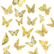 3D Butterfly Wall Decor 48 Pcs 4 Stys 3 Sizes, For Birthday Decorations Party De - £10.29 GBP