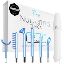 NuDerma Clinical Skin Therapy Wand - Portable Skin Therapy Machine w 6 Wands - £58.12 GBP