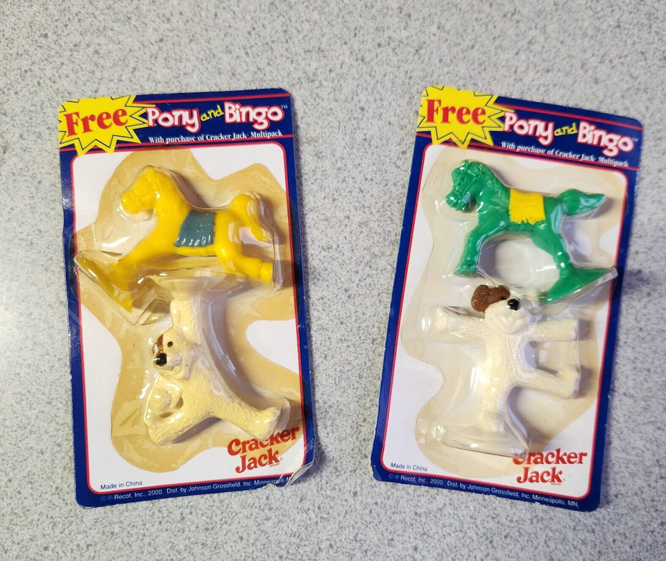 2000 Cracker Jack Pony And Bingo Figurines 2 Pack Lot of 2 Horse Dog Suc... - $11.30