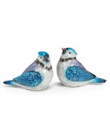 Blue Jay Salt Pepper Shakers Set Birds 4&quot; Long Ceramic Table Kitchen Decor - £17.13 GBP