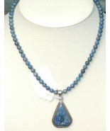 Adjustable Length Necklace, Light Colored Lapis beads, Imported Teardrop... - $116.25 CAD