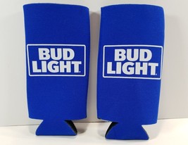 Bud Light Beer Koozie 24 oz Tall Boy Lot of 2 Blue - £6.90 GBP