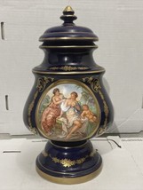 Vintage Keramos Capodimonte Porcelain Vase/Urn. Colbolt Blue. Italy - $70.13