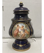 Vintage Keramos Capodimonte Porcelain Vase/Urn. Colbolt Blue. Italy - £54.98 GBP