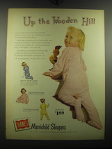 1949 Hanes Merrichild Sleepers Ad - Up the wooden hill - $18.49