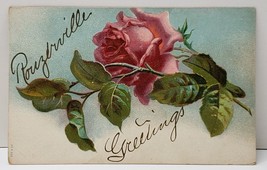 Rouzerville, Pennsylvania Greetings Pink Rose c1907 Postcard B8 - £7.81 GBP